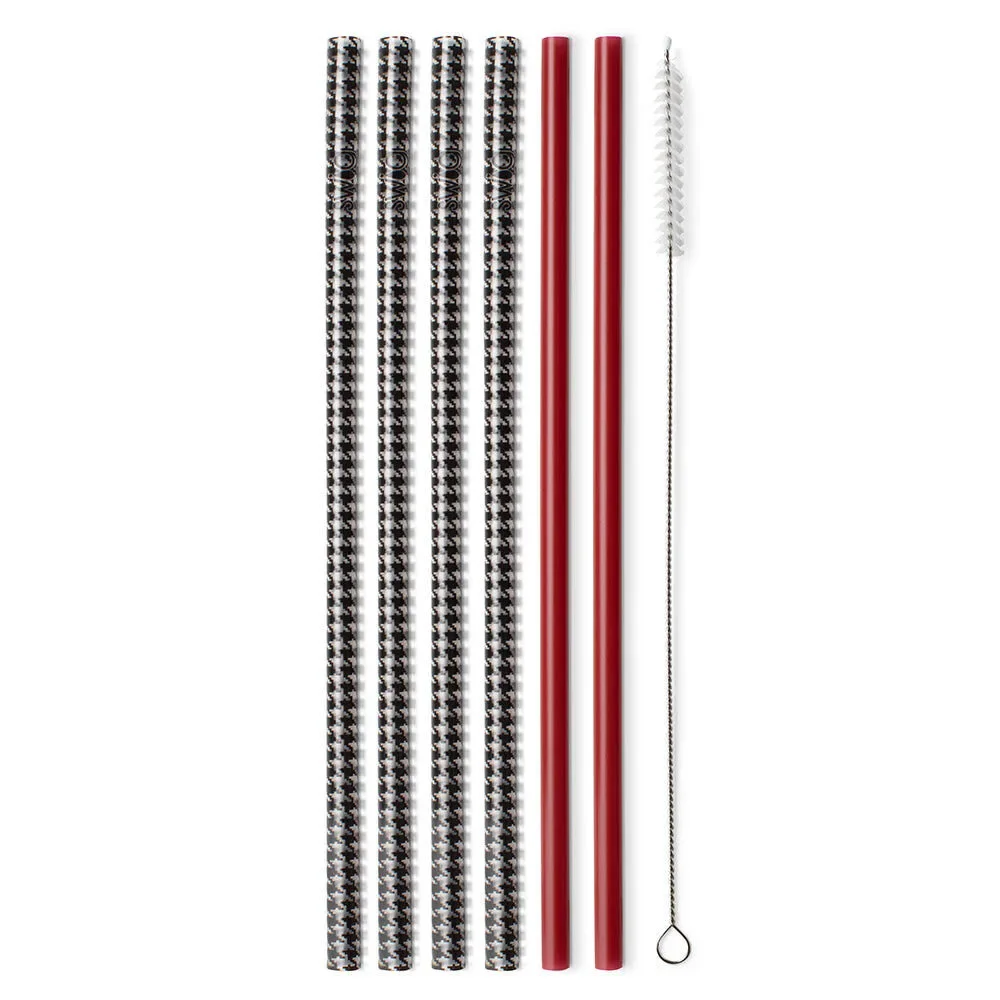 Houndstooth Straw Set
